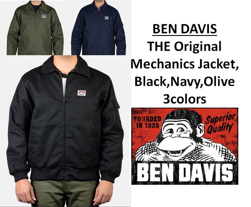 Ben Davis Mechanic’s Jacket Quilted lining Zipper Front Jacket, 3Colors