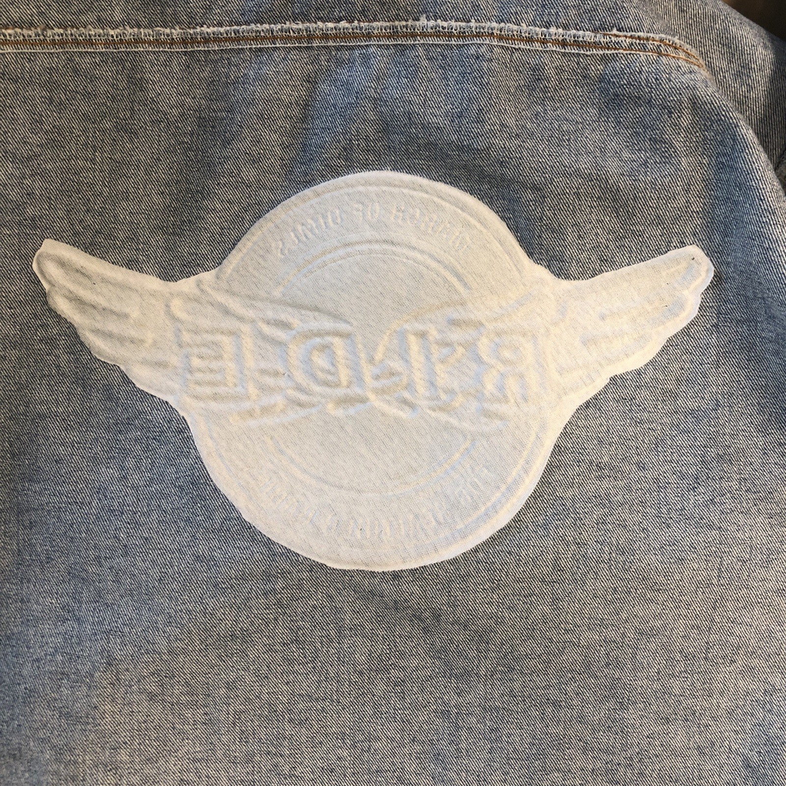 Vtg Denim Jacket March Of Dimes Embossed 2XL 90’s Y2K Biker Jacket