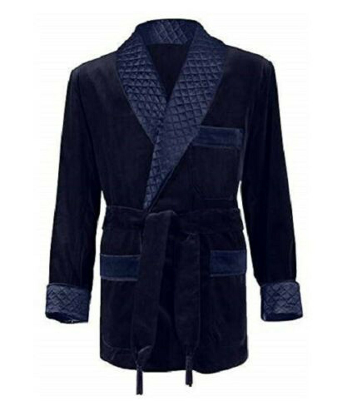 Men Navy Blue Smoking Jacket Designer Wedding Grooms Dinner Party Wear Blazers