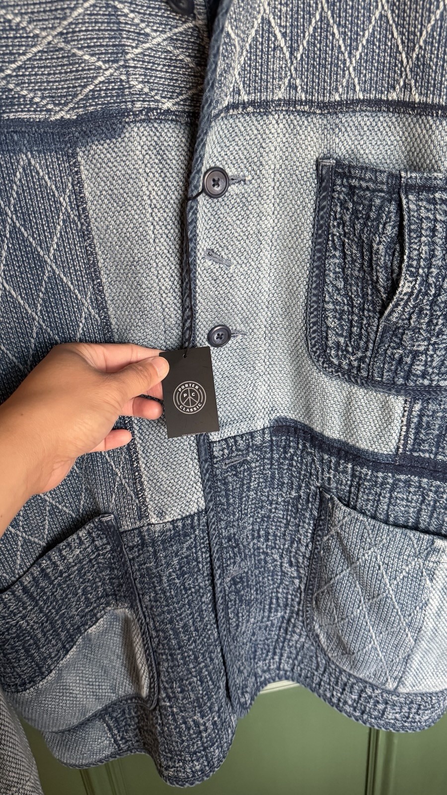 PORTER CLASSIC KENDO SASHIKO FRENCH JACKET HYBRID Sz Large US SELLER NWT