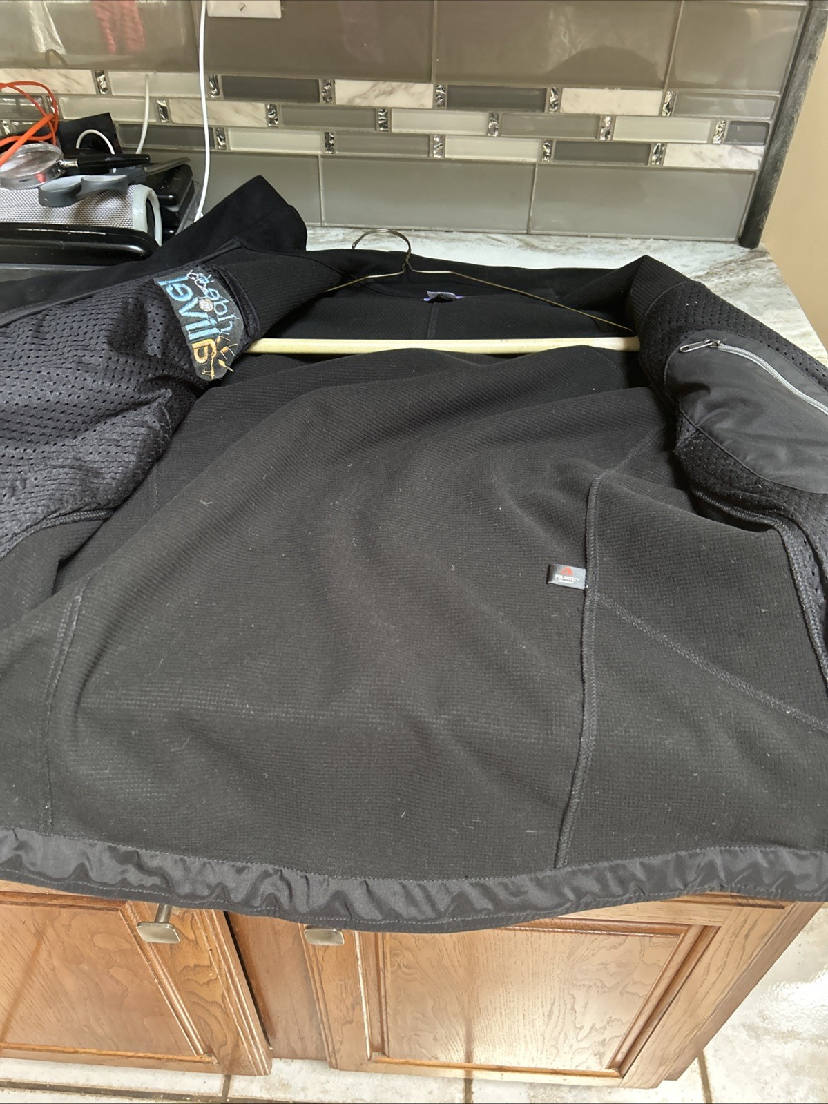 Patagonia Soft Shell Hike Run Jacket Men’s S Fleece Lined Zip Black logo Ski
