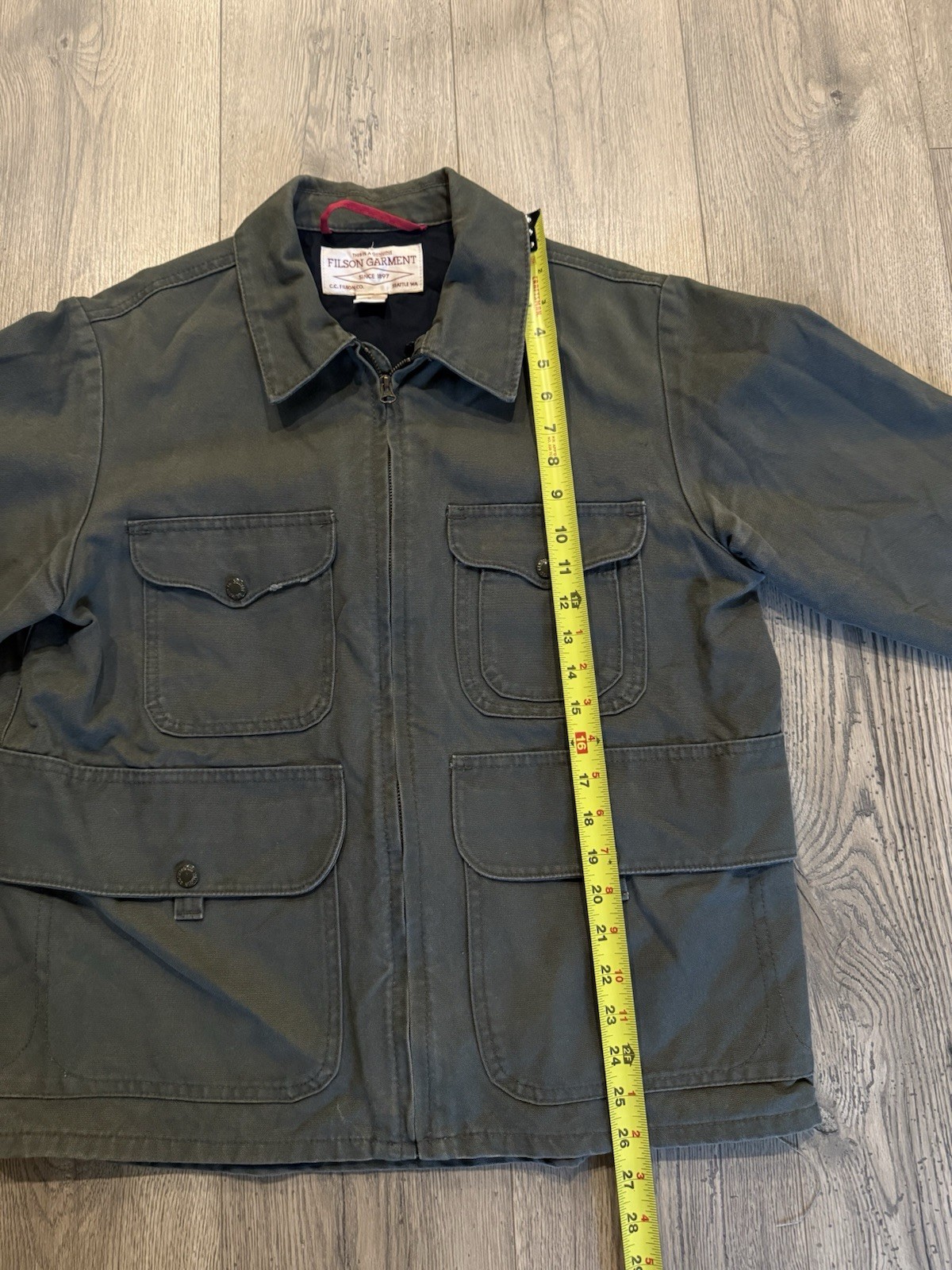 Filson Bell Bomber (10545) Mens Olive Green Cotton Canvas Jacket USA Medium