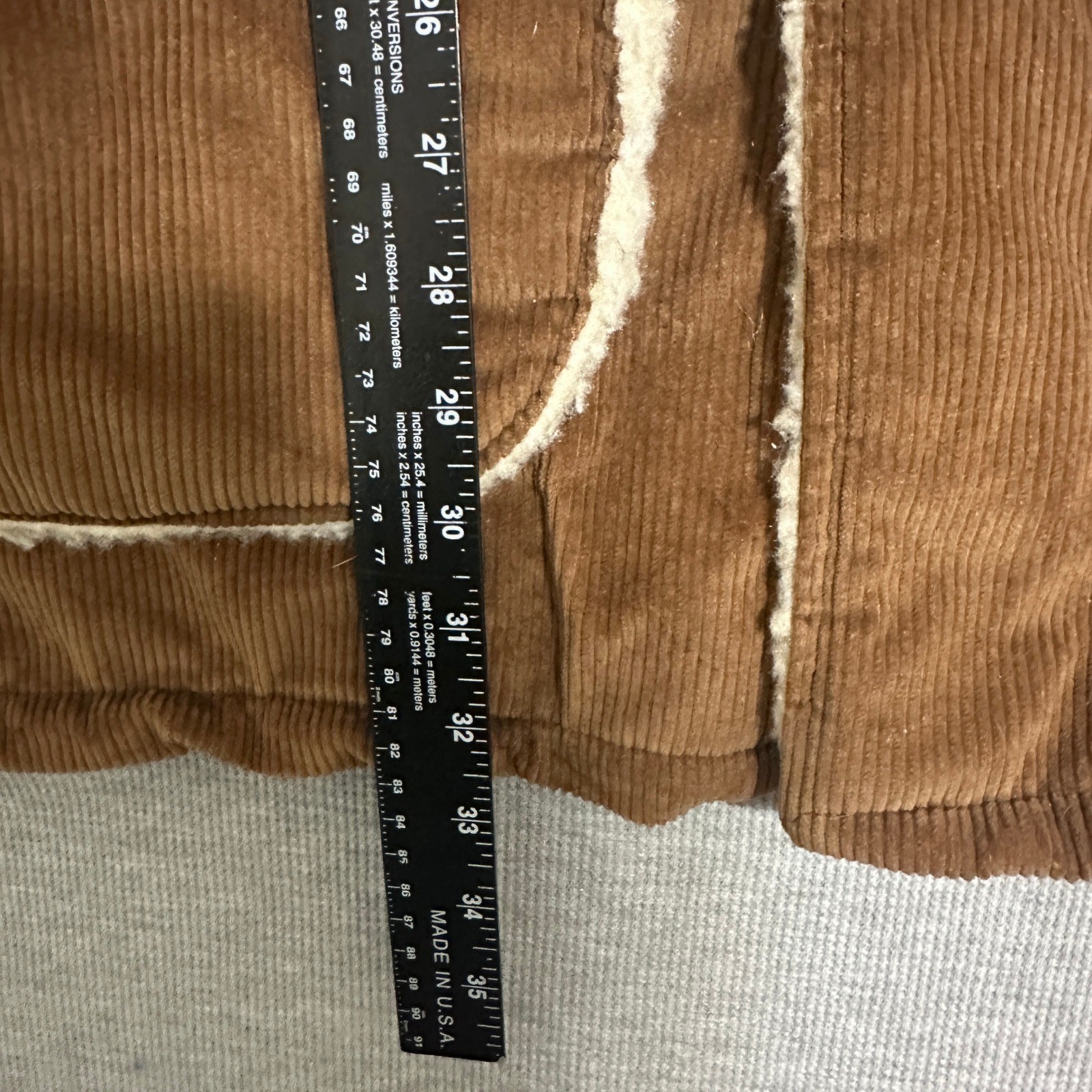 Canyon Guide Outfitters Corduroy Sherpa Lined Ranch Coat Brown Mens XL