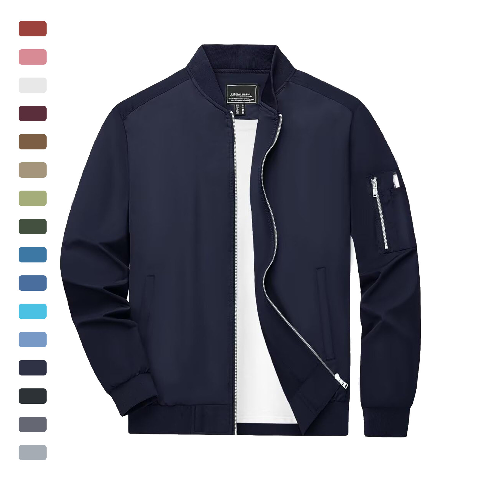 Men’s Bomber Jackets Lightweight Water Resistant Full Zipper Casual Windbreaker