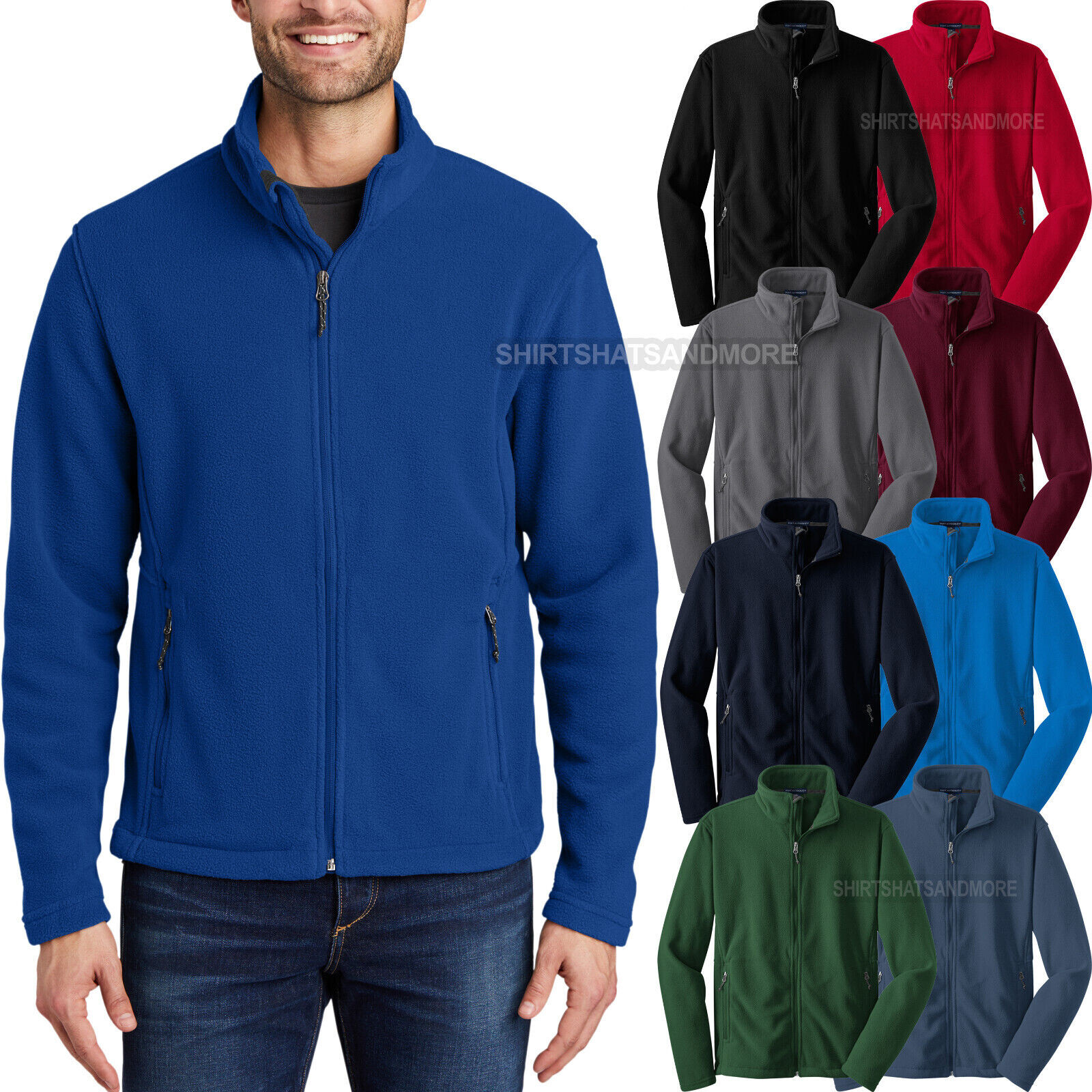 Mens Polar Fleece Jacket Soft Low Pill Full Zip S – XL, 2X, 3X, 4X, 5X, 6X NEW!