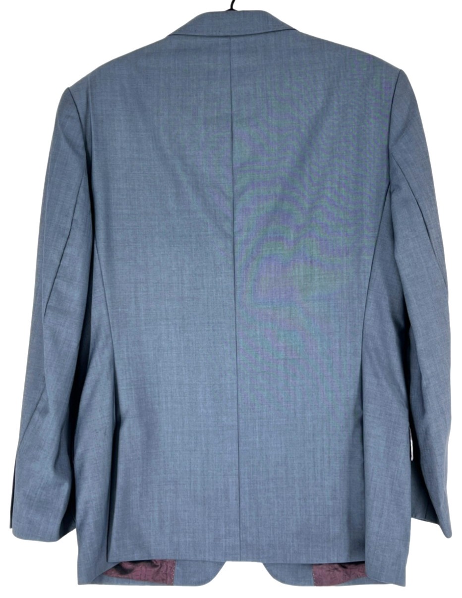 Ted Baker Mens Endurance Wool Blazer Jacket Size 40 R Gray Tweed Stand Collar