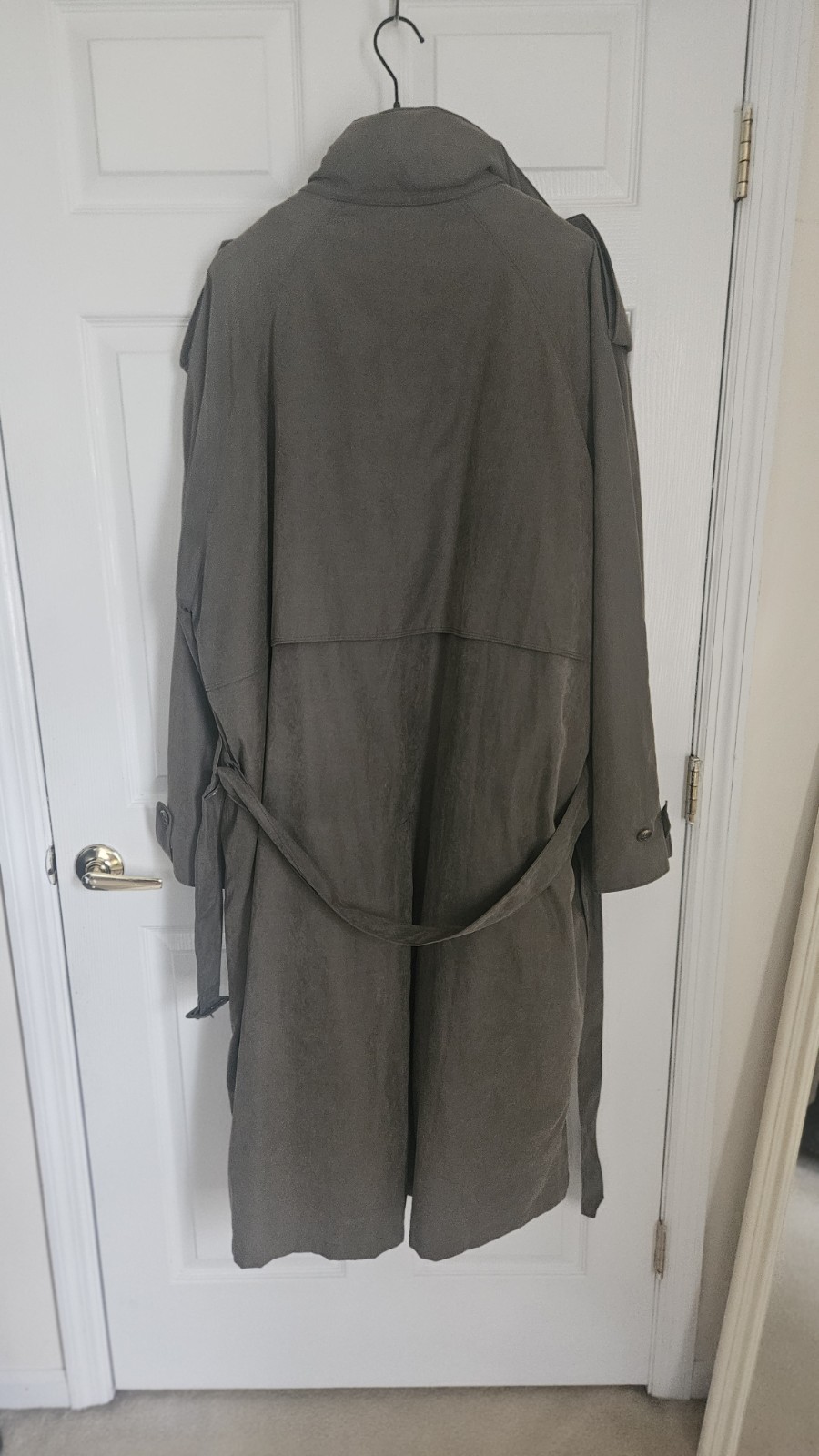 London Fog Black Double-Breasted Trench Coat Men’s Size 46 Reg Removable Lining