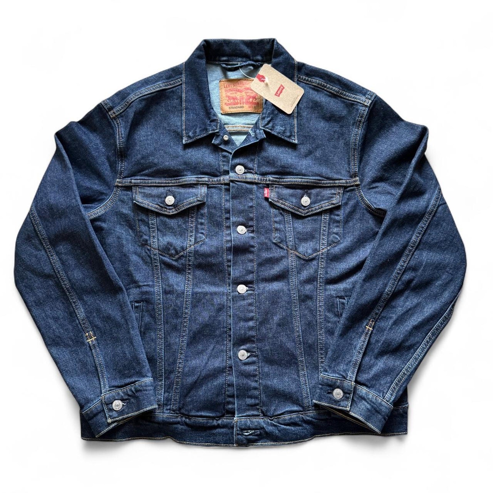 Levi’s Men’s L Standard Dark Wash Denim Trucker Jacket New With Tags