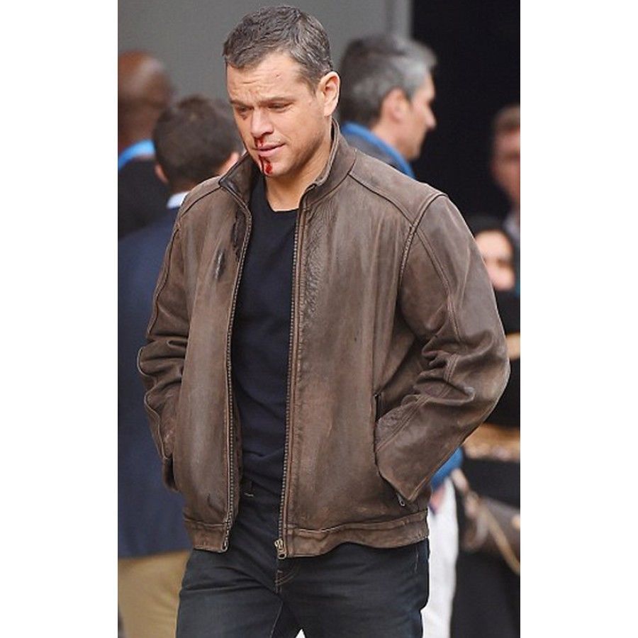Jason Bourne Series Matt Damon High Quality Cowhide Leather Jacket