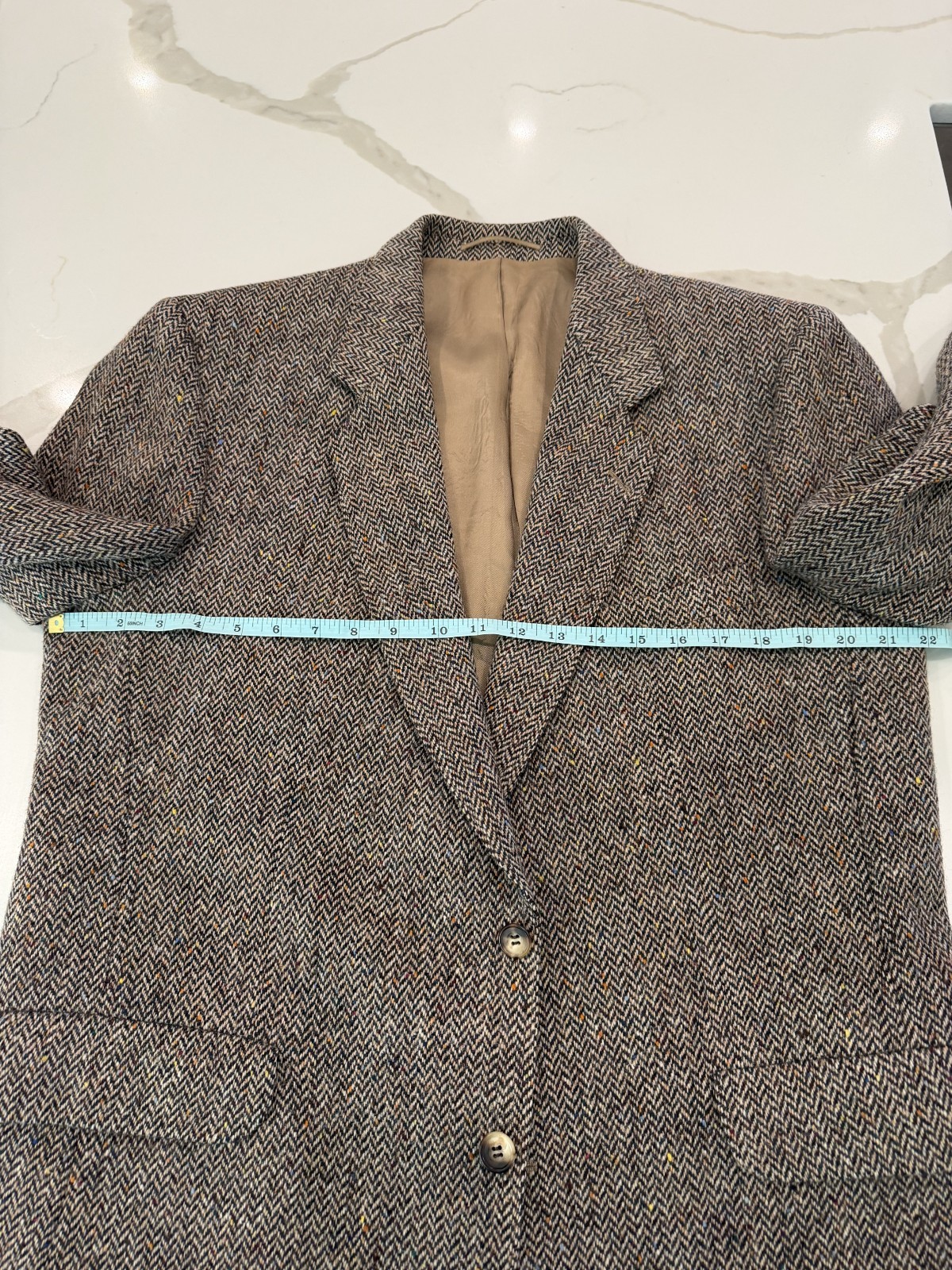 Vintage Handwoven Magee Donegal Tweed Blazer Herringbone Wool Ireland Size M