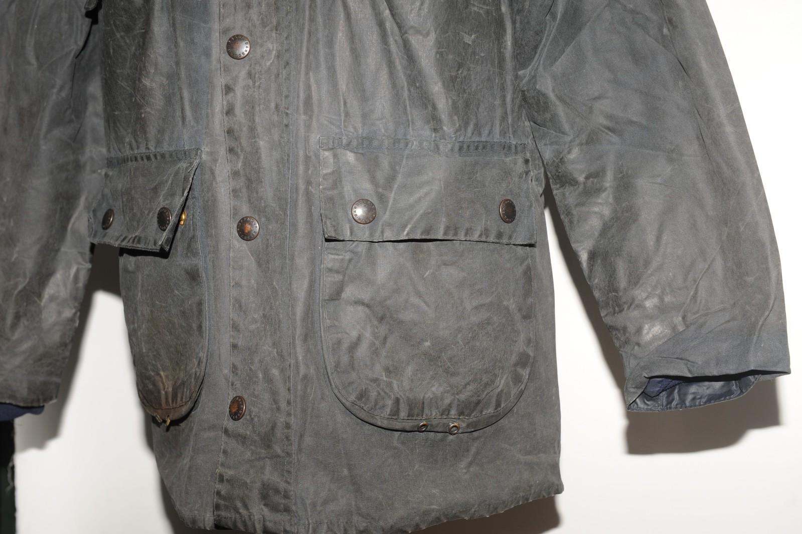 VINTAGE MEN’S BARBOUR A105 BEDALE WAX JACKET SIZE C 36 91 CM BLUE