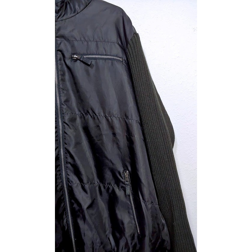 Liberty Blues Jeans Company Mens Black Hooded Jacket With Knit Sleeves Size 2XL