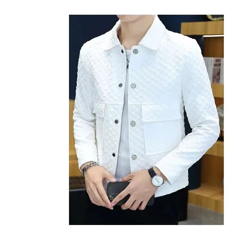 Luxury Men Jacket Fashion Casual Trendy Streetwear Loose Fit Retro Outwear Coat