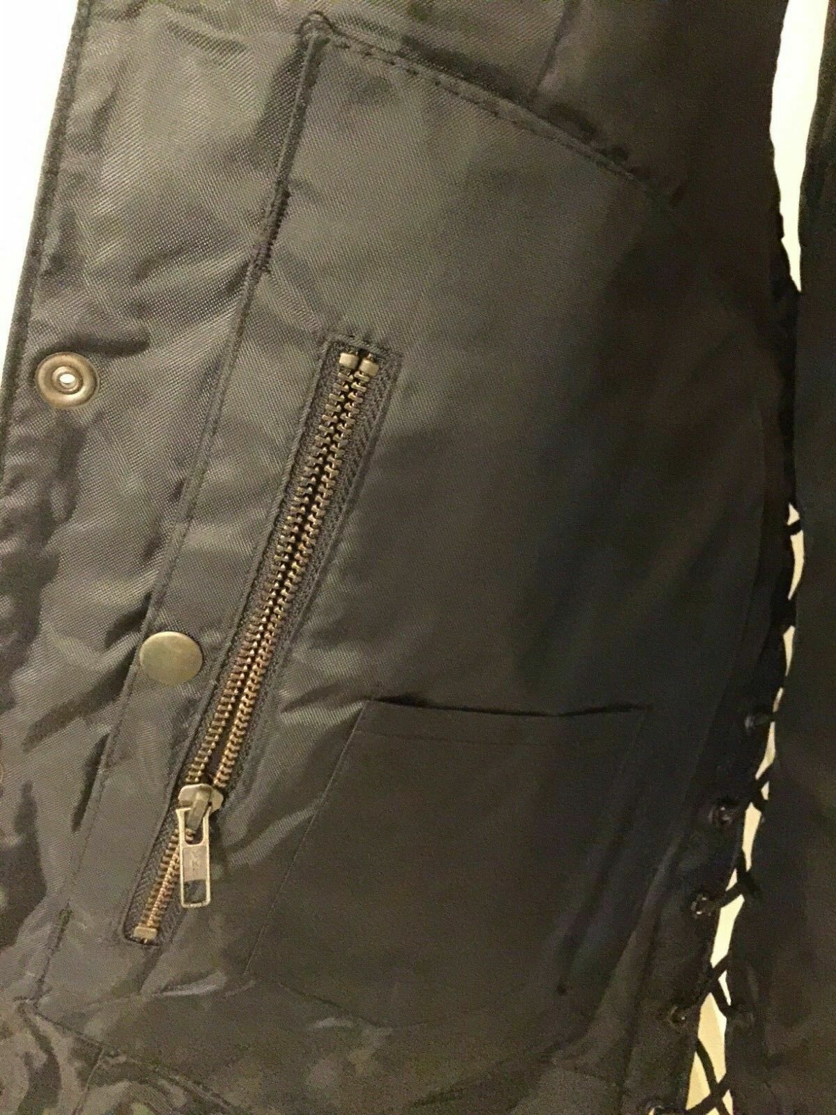U.S.A. Leather 10 pocket with Gun Pocket Vest-Side lace-X Large