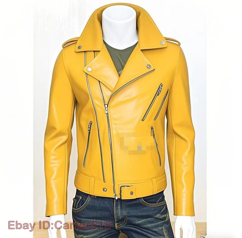 Men’s British Style Zipper Faux Leather Jacket Lapel Collar Buckle Coat Fashion
