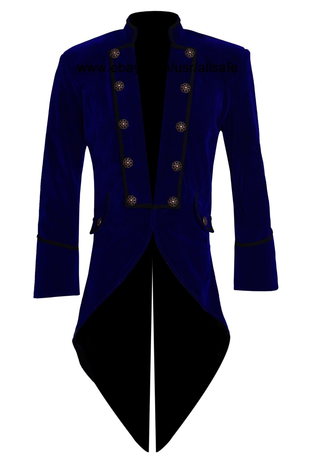 Men’s Steampunk Tailcoat Jacket Black Gothic Victorian Coat VTG
