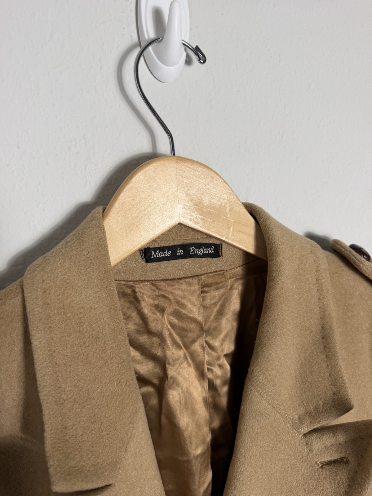 Men’s England Coat Pure 100% Cashmere Large Duffle Double Breasted 80s Over Top
