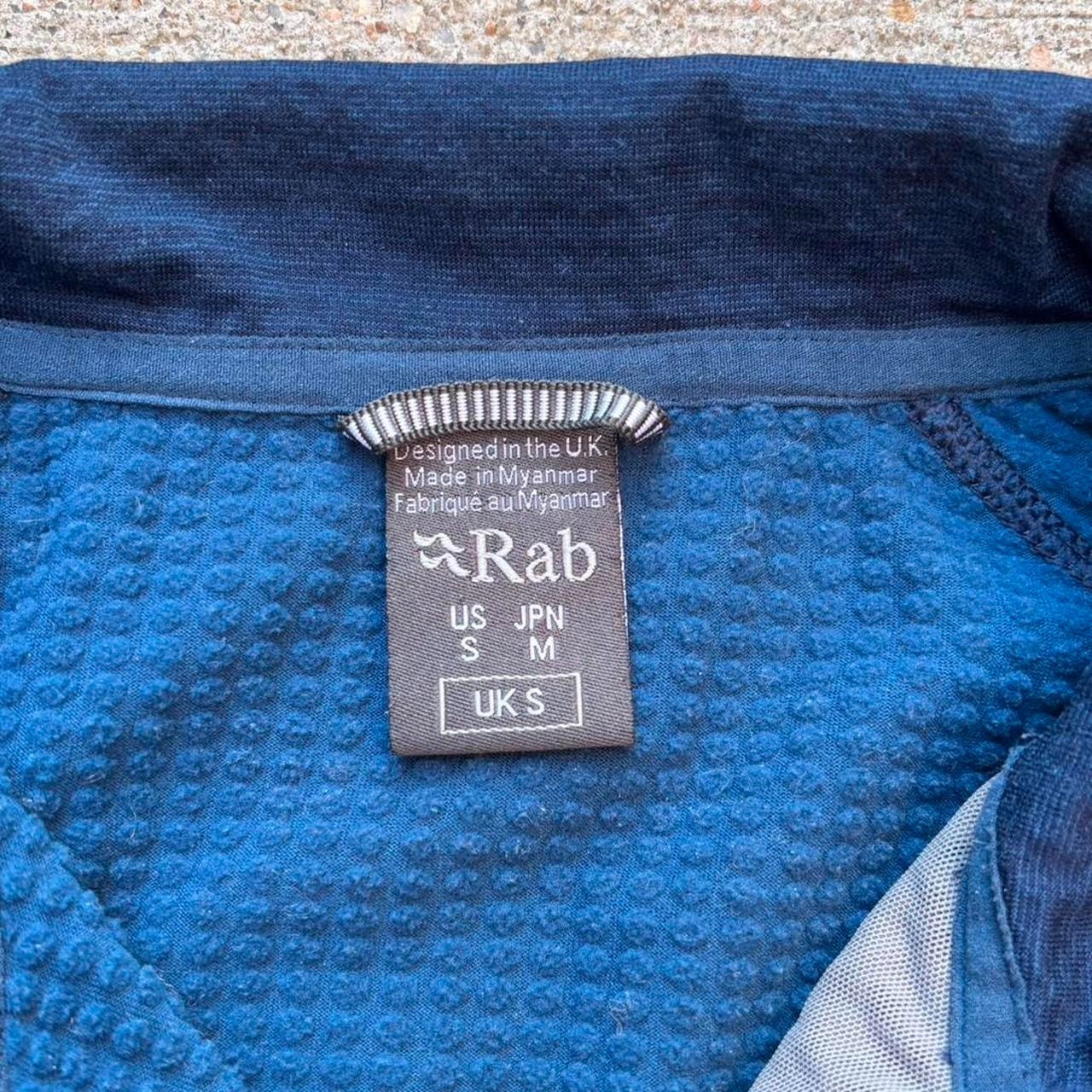 Rab Nucleus Pull On Blue Microgrid Fleece Half Zip Jacket Adult Size Small