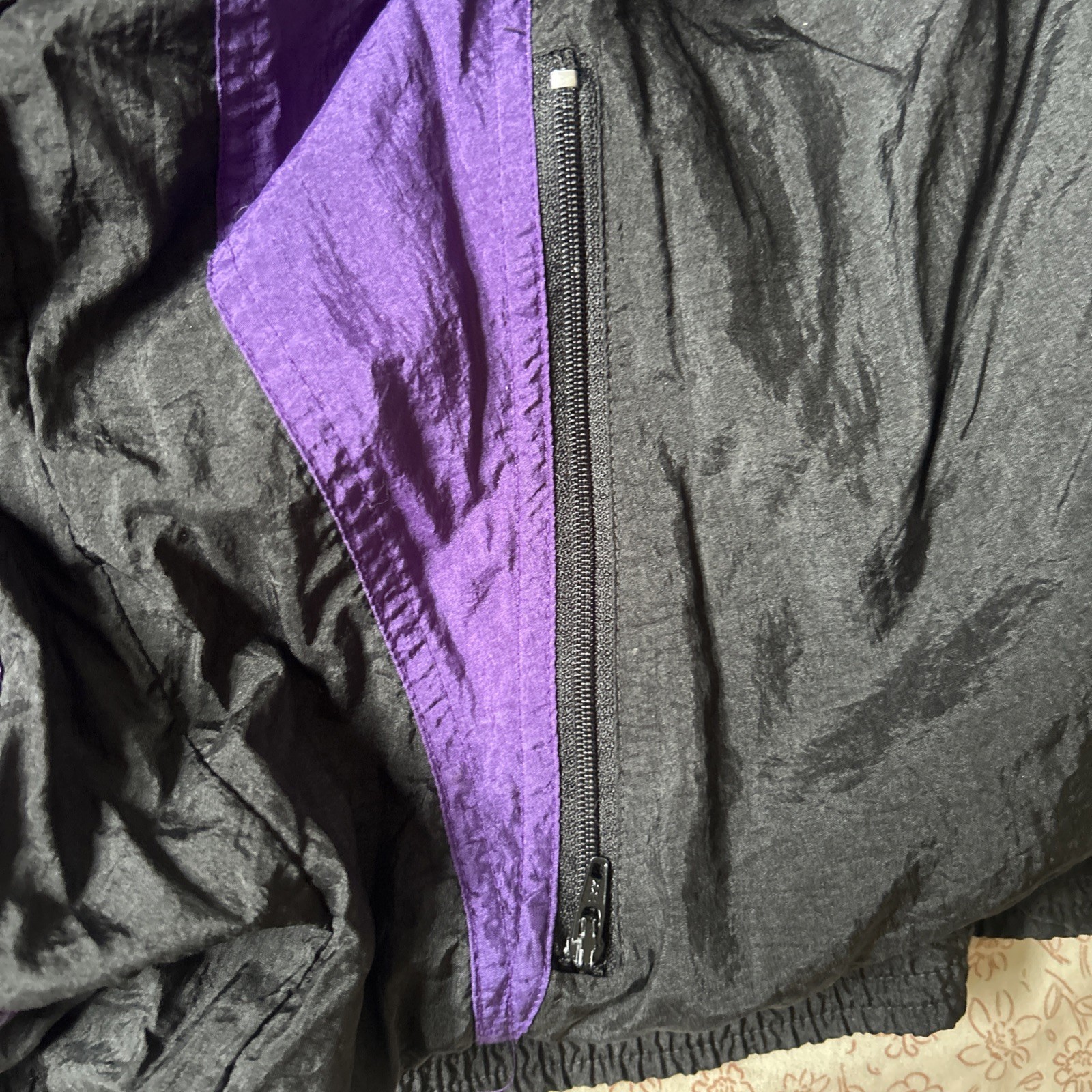 Vintage Adidas Trefoil Windbreaker Purple/Black Colorway AOP Design Size L