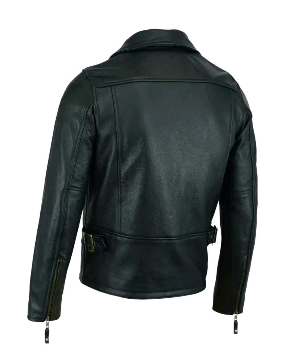 Black Men’s Genuine 100% Lambskin Leather Jacket Biker Motorcycle Slim Fit