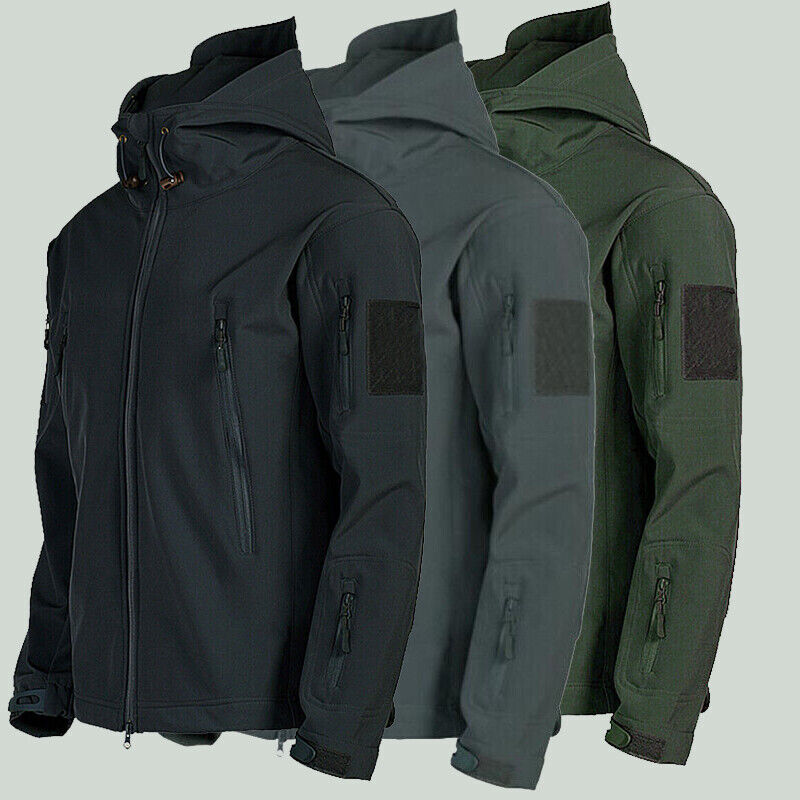 Military Mens Coat Jacket Waterproof Tactical Soft Shell Jacket Work Windbreaker