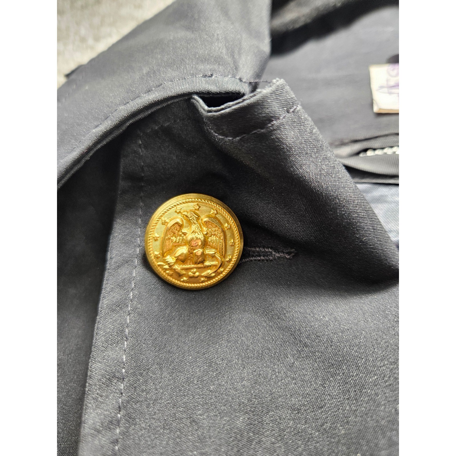 Flying Cross US Naval Academy Trench Coat Gore-Tex Men’s 44S Black Rain Jacket