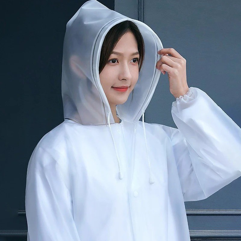Long waterproof Raincoat For Adults Unisex Travel Hooded Raincoat Reusable USA