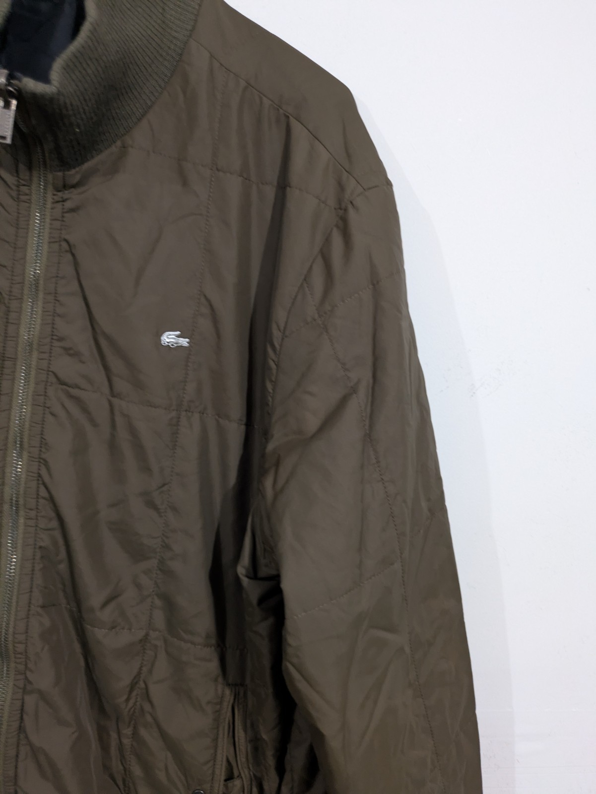 Lacoste Men’s Green Full Zip Stand-Up Collar Bomber Jacket Size 54/6
