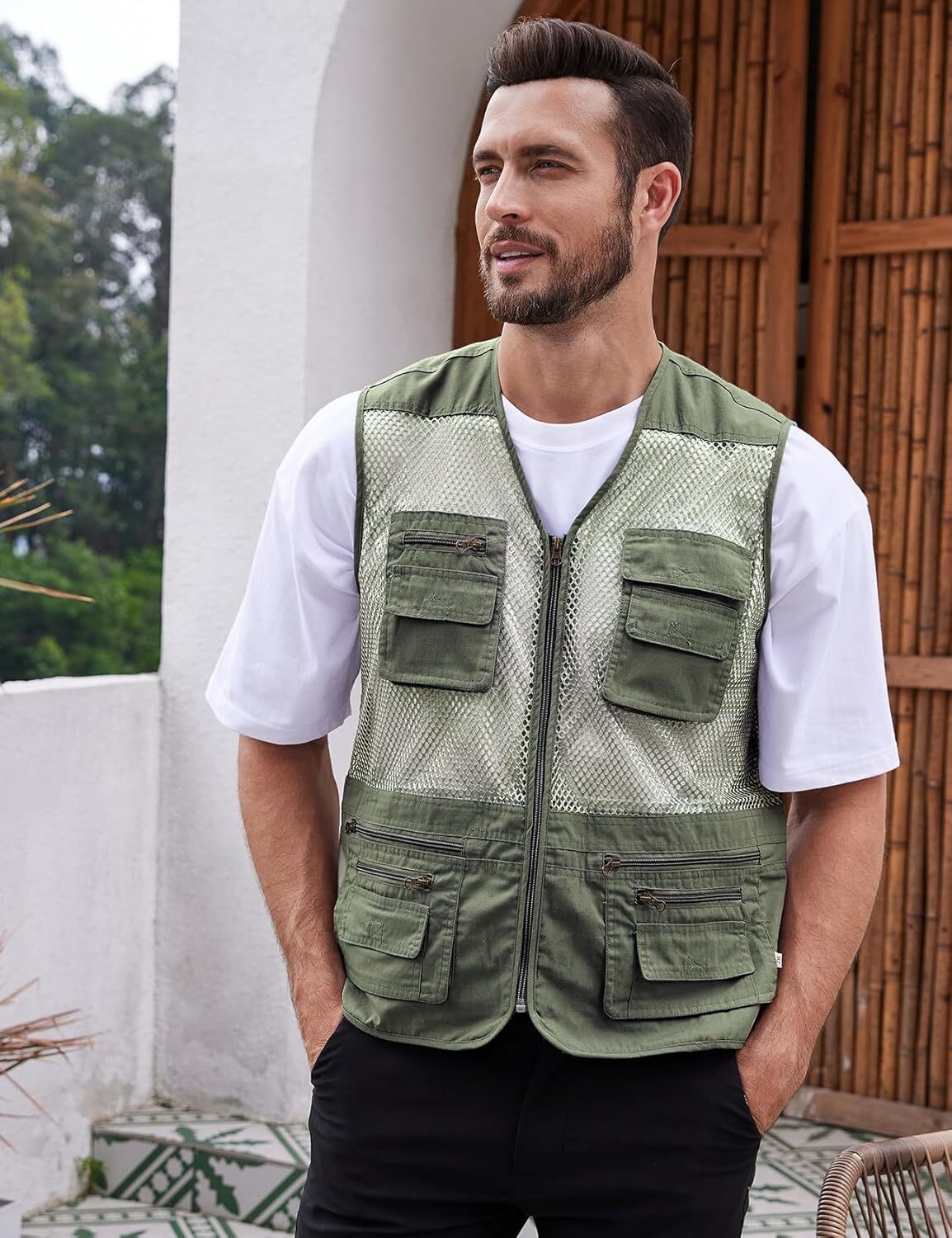 Men’s Utility Vest Fishing Safari Vest Summer Travel Vest with Pockets