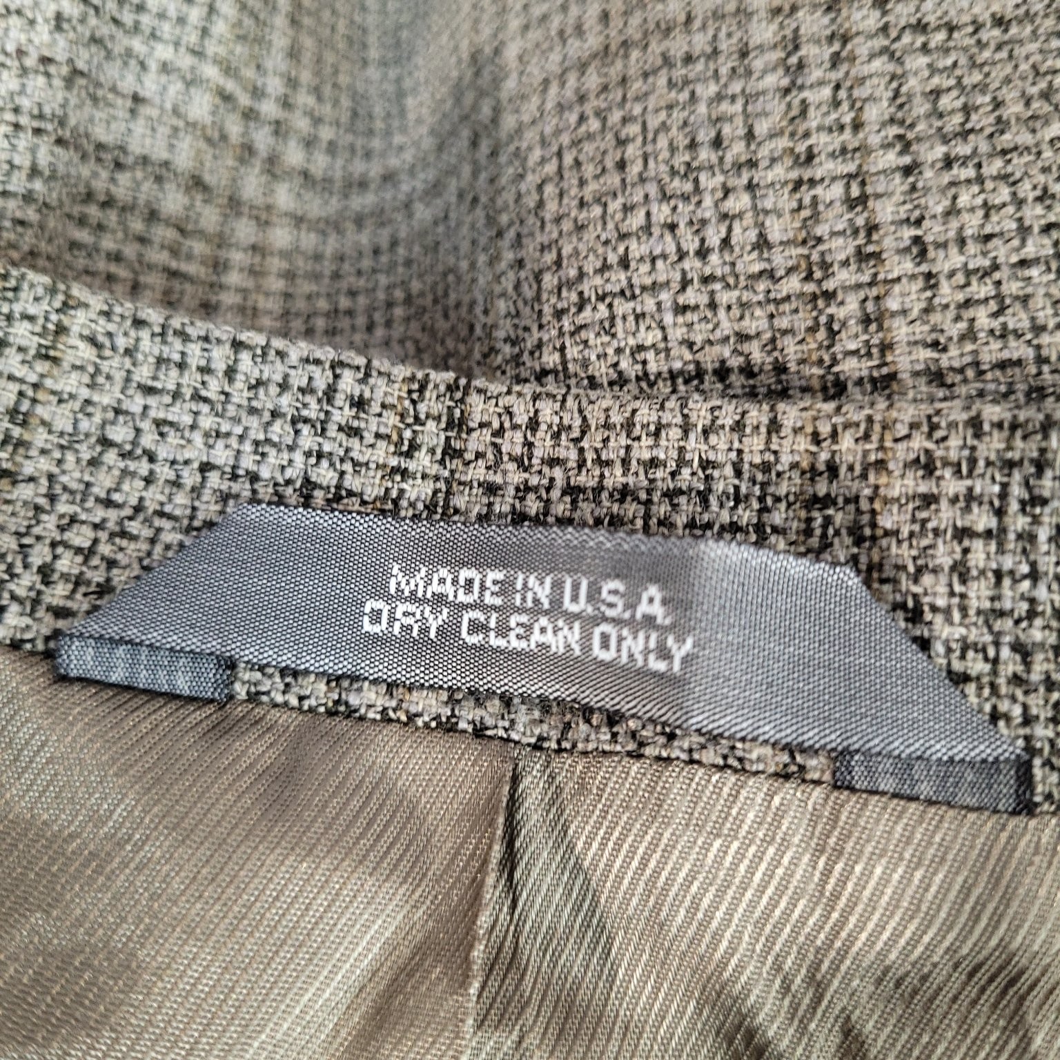 Haggar Men’s Blazer Size 46 Beige Plaid Dry Clean Only