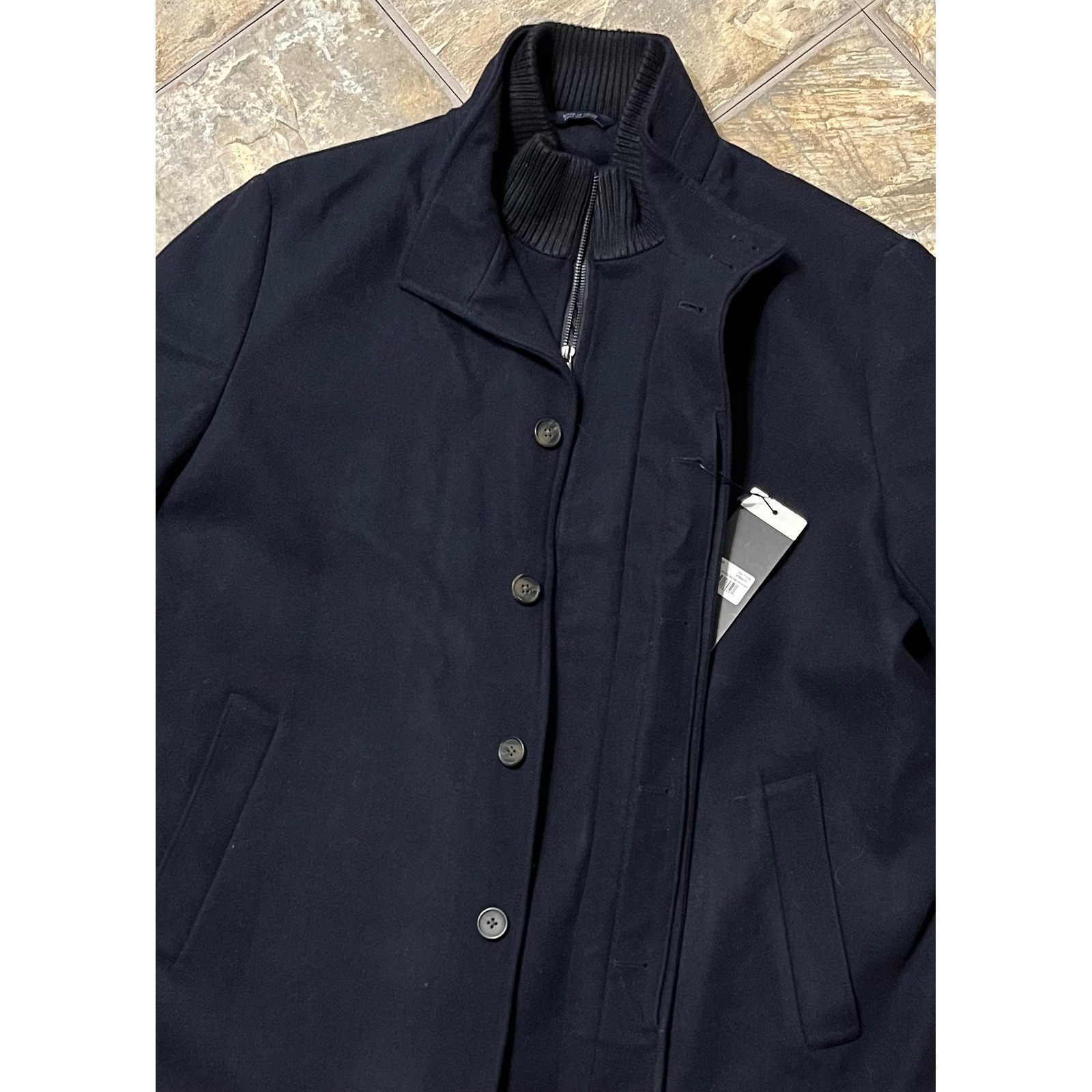 Cardinal of Canada Coat Mens XXL Navy New Wool Blend Double Mock Neck Jacket