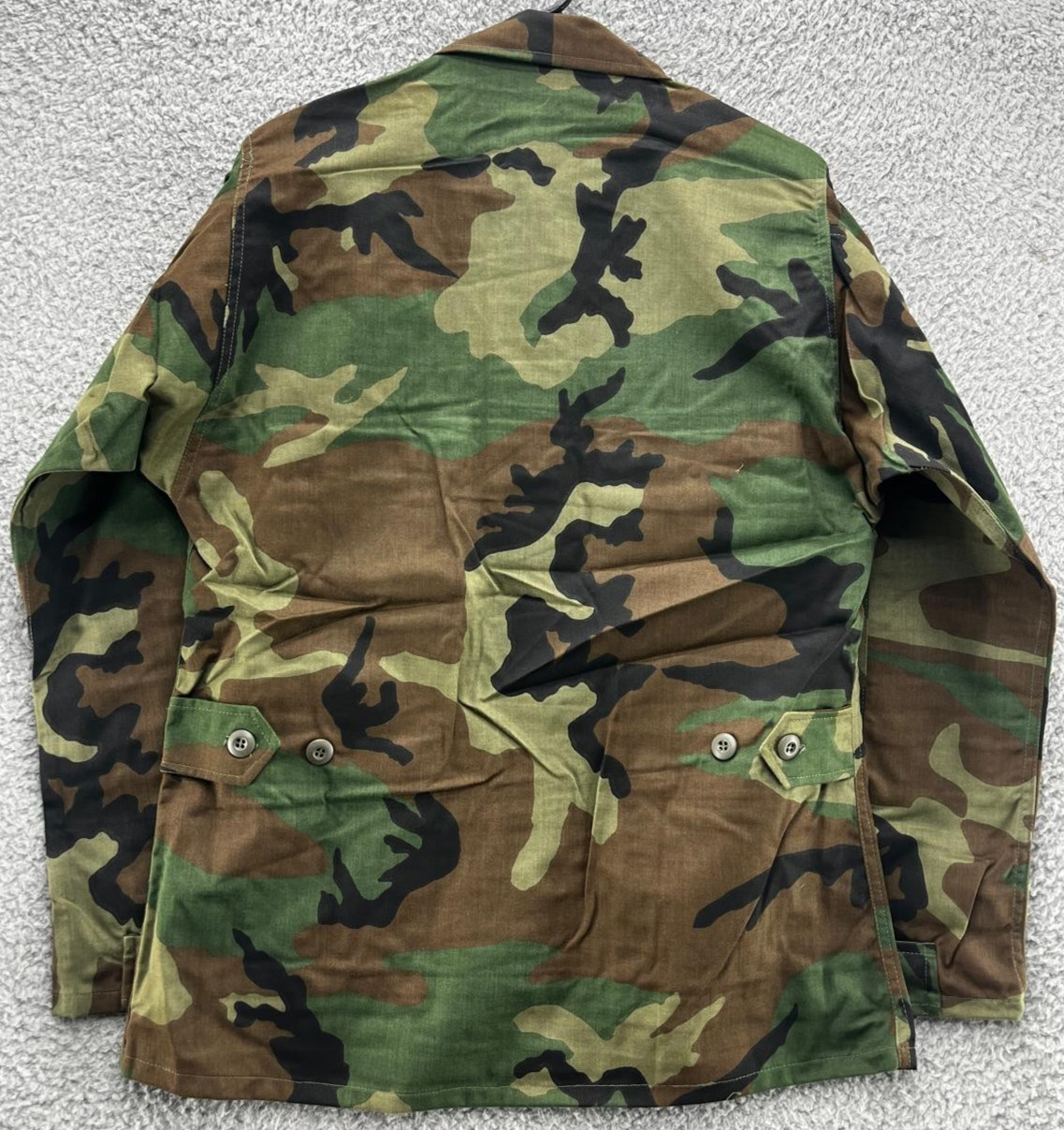 Vintage U.S. Military Woodland Camo Jacket Small Regular 55/45 Cotton Polyester