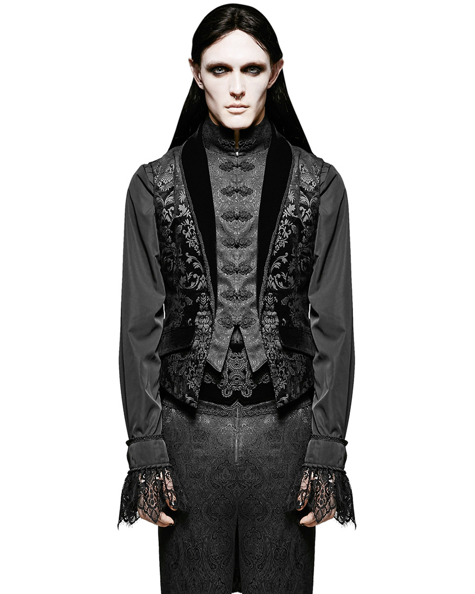 PUNKRAVE GOTHIC VINTAGE MILITARY FAKE TWO PIECES TAILCOAT WAISTCOAT VEST Y-696