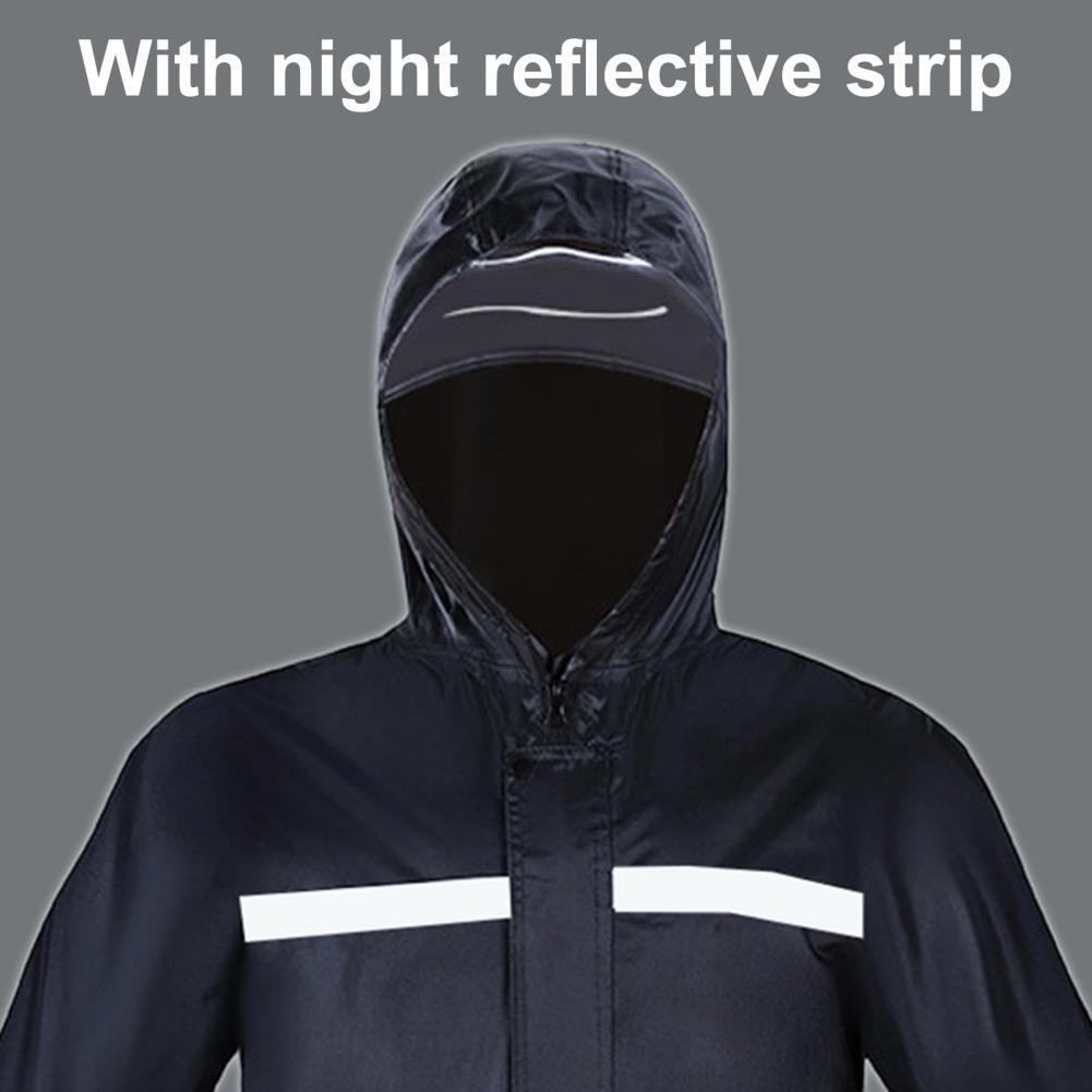 Mens Black Waterproof Rain Suits Heavy Duty Raincoat Fishing Rain Gear Jacket
