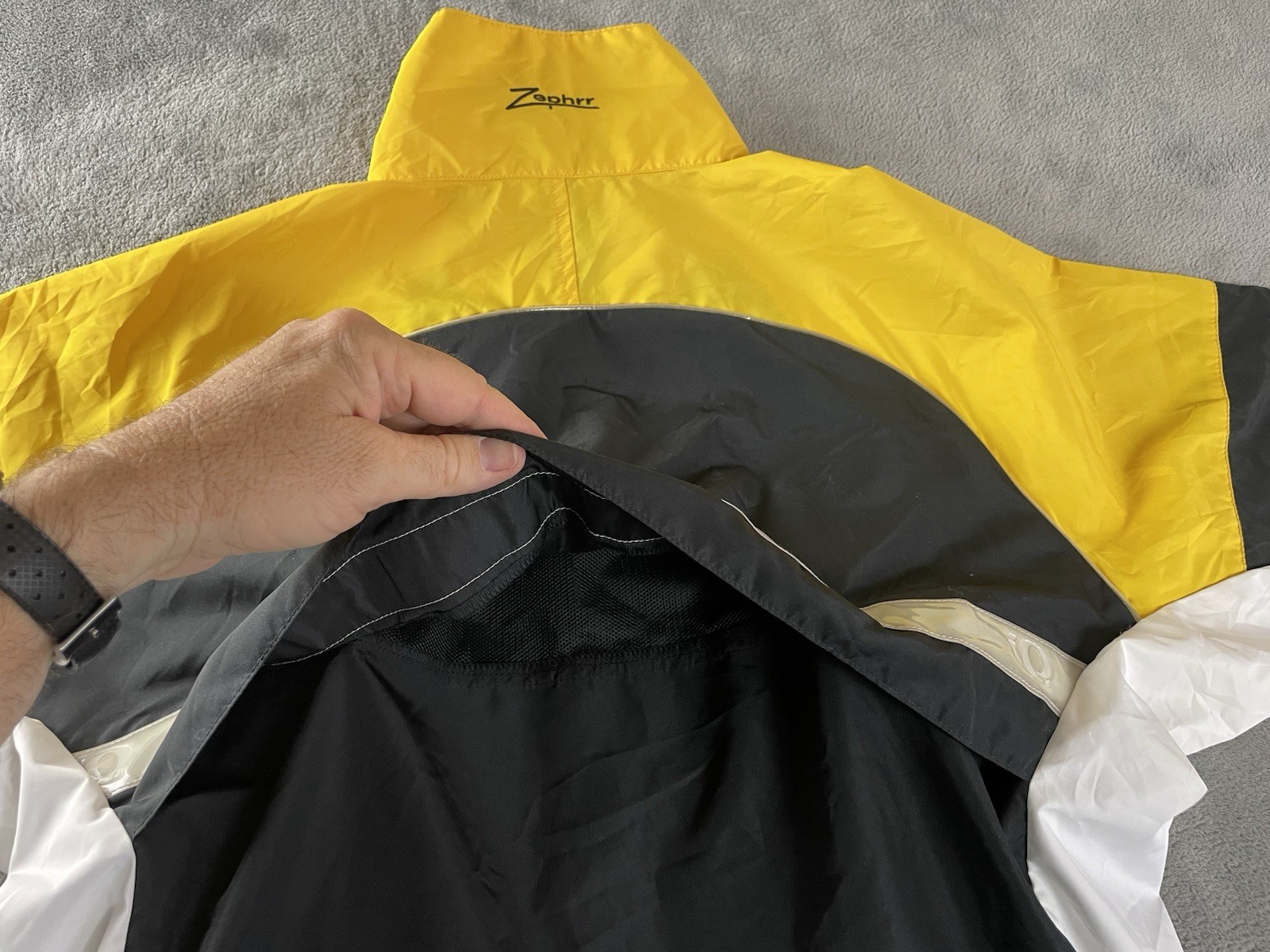 Pearl Izumi Zephrr Cycling Windbreaker Jacket Vented Mens Medium Yellow Full Zip