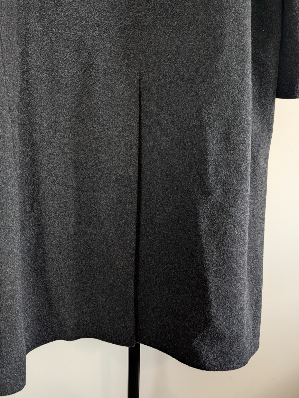 Vintage Overcoat Mens Charcoal Grey Cashmere Blend Notch Lapel Made in Bulgaria