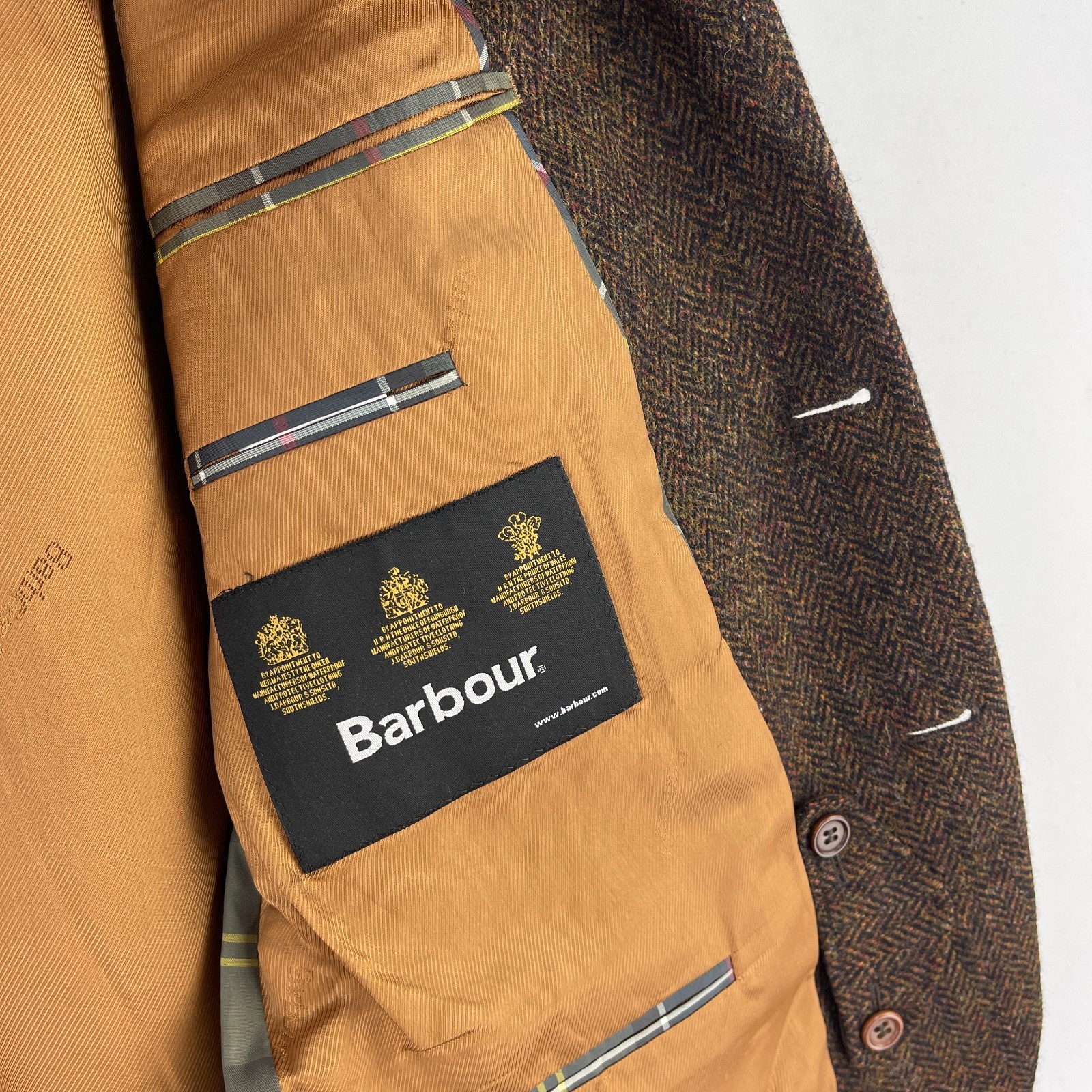 Barbour Tweed Blazer Mens UK 38R Brown Valley Mallalieus Wool Country Jacket