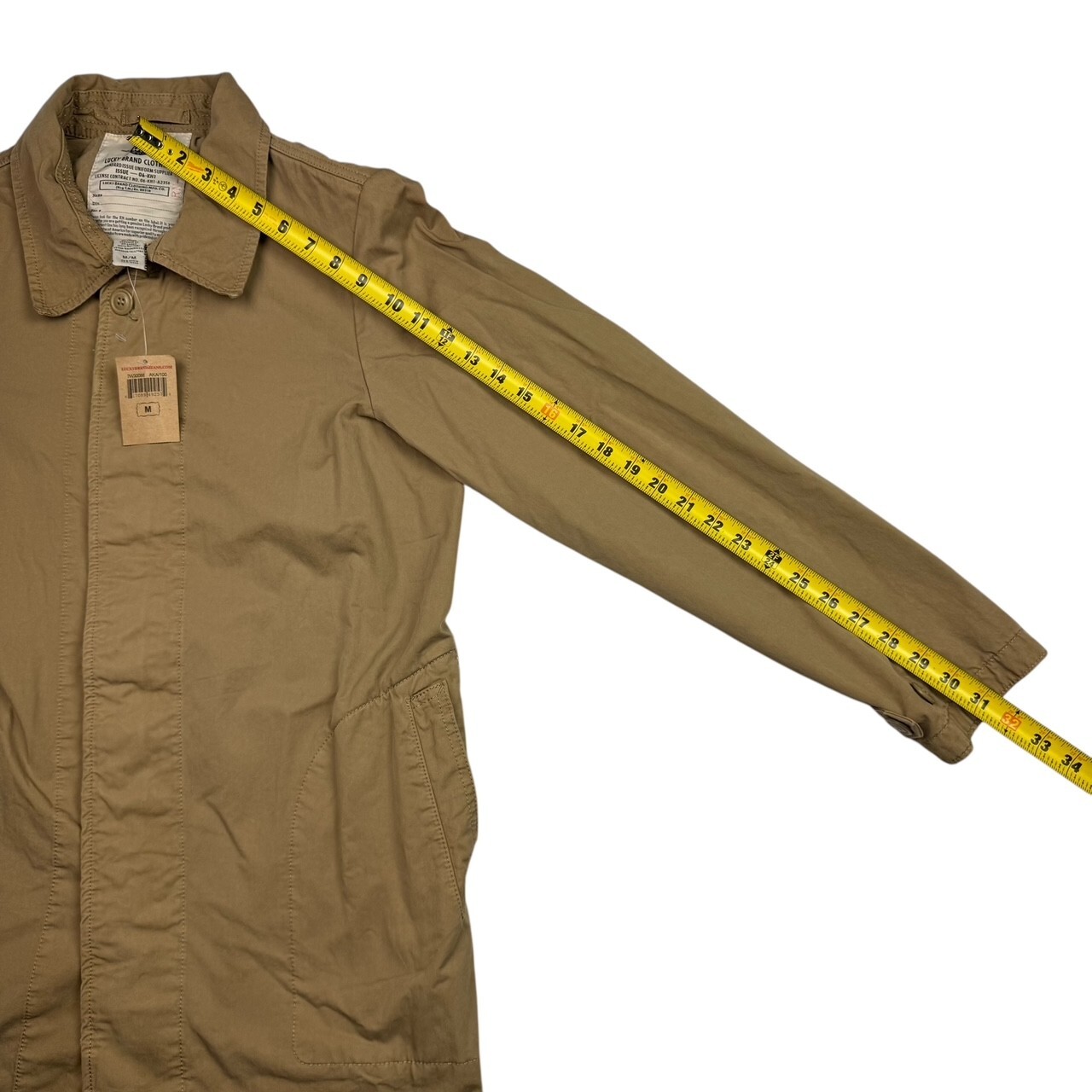 NEW Lucky Brand Men’s 100% Button/Zip Overcoat Brown/Tan • Medium