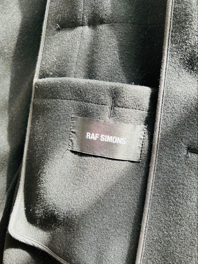 Used 2016 Raf Simons Oversized Coat Size 48 Black Length 105cm