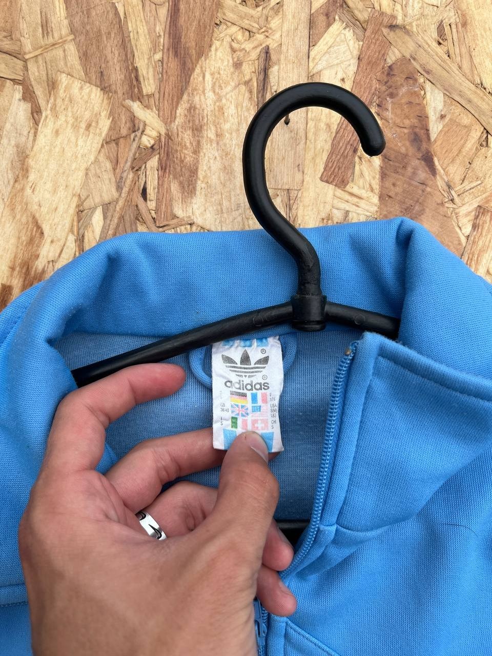 Vintage Adidas Trefoil Track Jacket Sky Blue 80s/90s (Made in Singapore) Size L