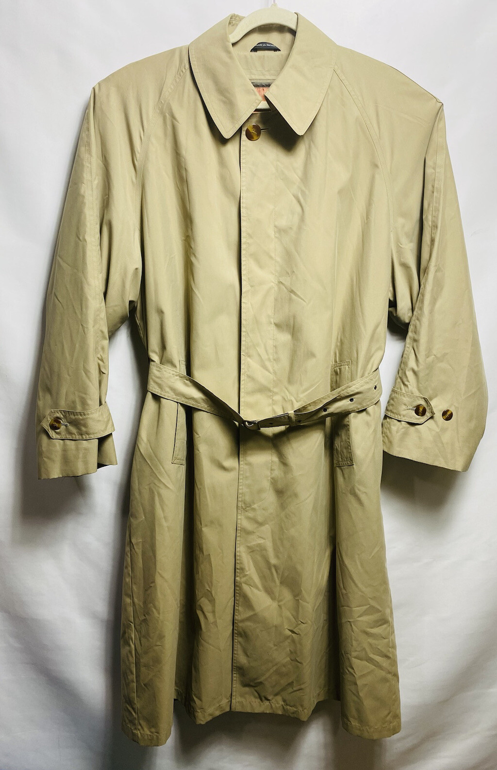 dibenedetto mens lined belted trench coat sz 42R Beige