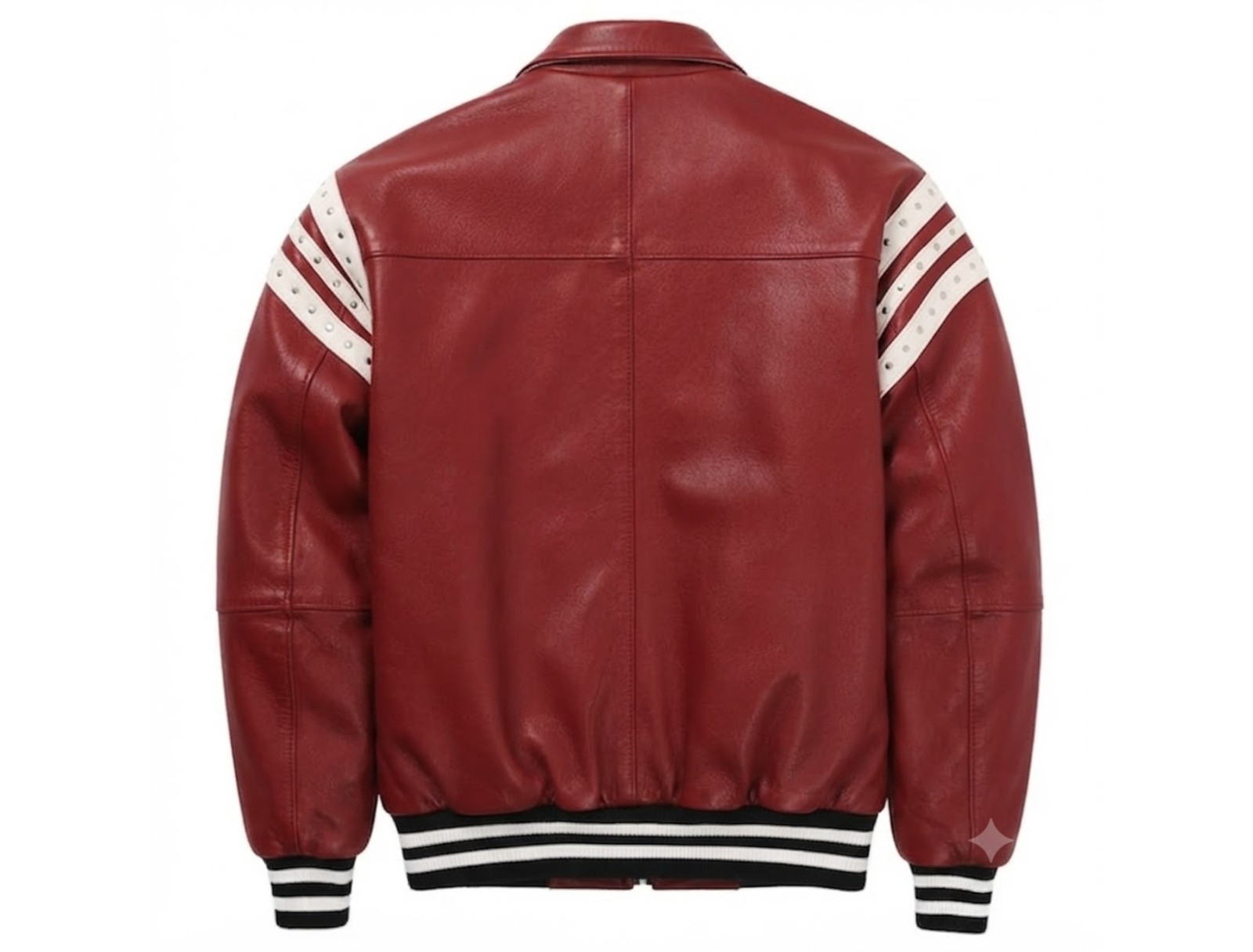Men’s Red Leather Jacket Pelle Pelle Varsity Bomber Streetwear Coat
