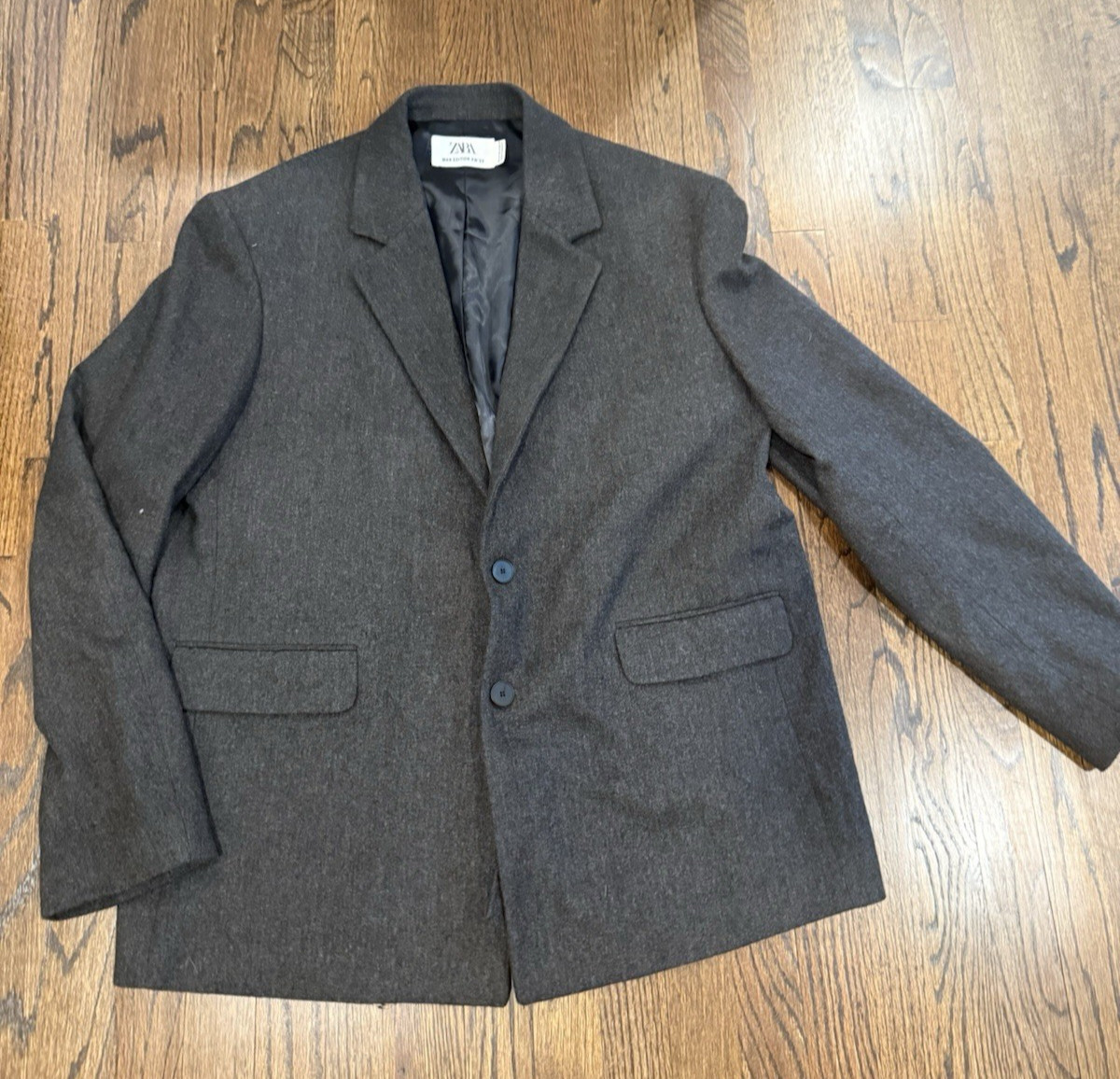 ZARA MAN TEXTURED SUIT JACKET BLAZER Pockets Size 44 2360