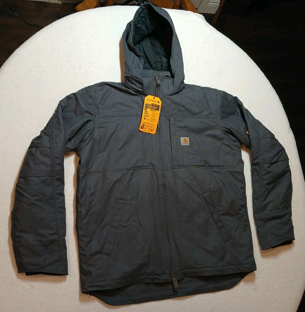 NWT Carhartt Jacket OJ2207-M Hooded Insulated Quilted Mens L Tall Loose Fit