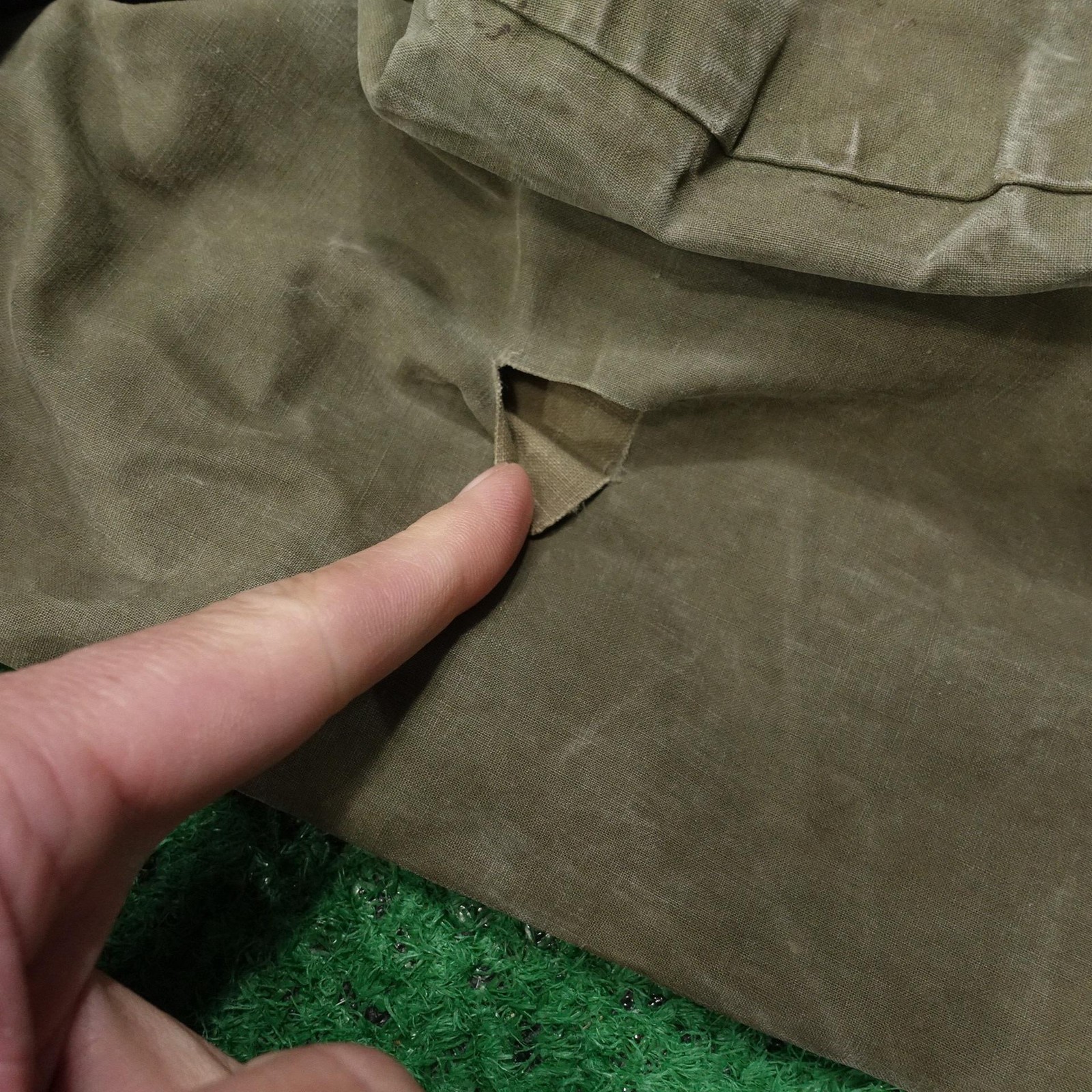 Vintage USN Jacket Medium Green Hooded Anorak Pullover Lace Up Navy Military WW2