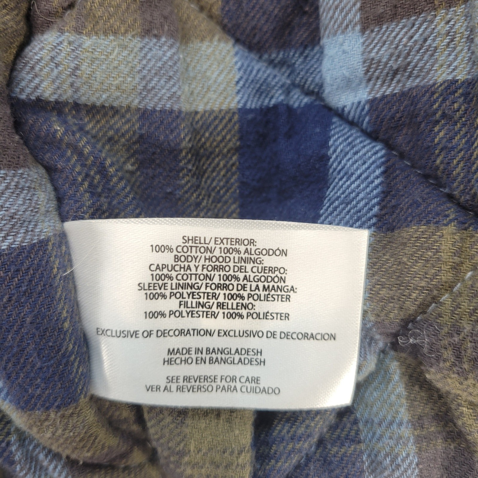 Woolrich Hooded Work Jacket Mens XL Green Canvas Plaid Lined Quilted Full Zip