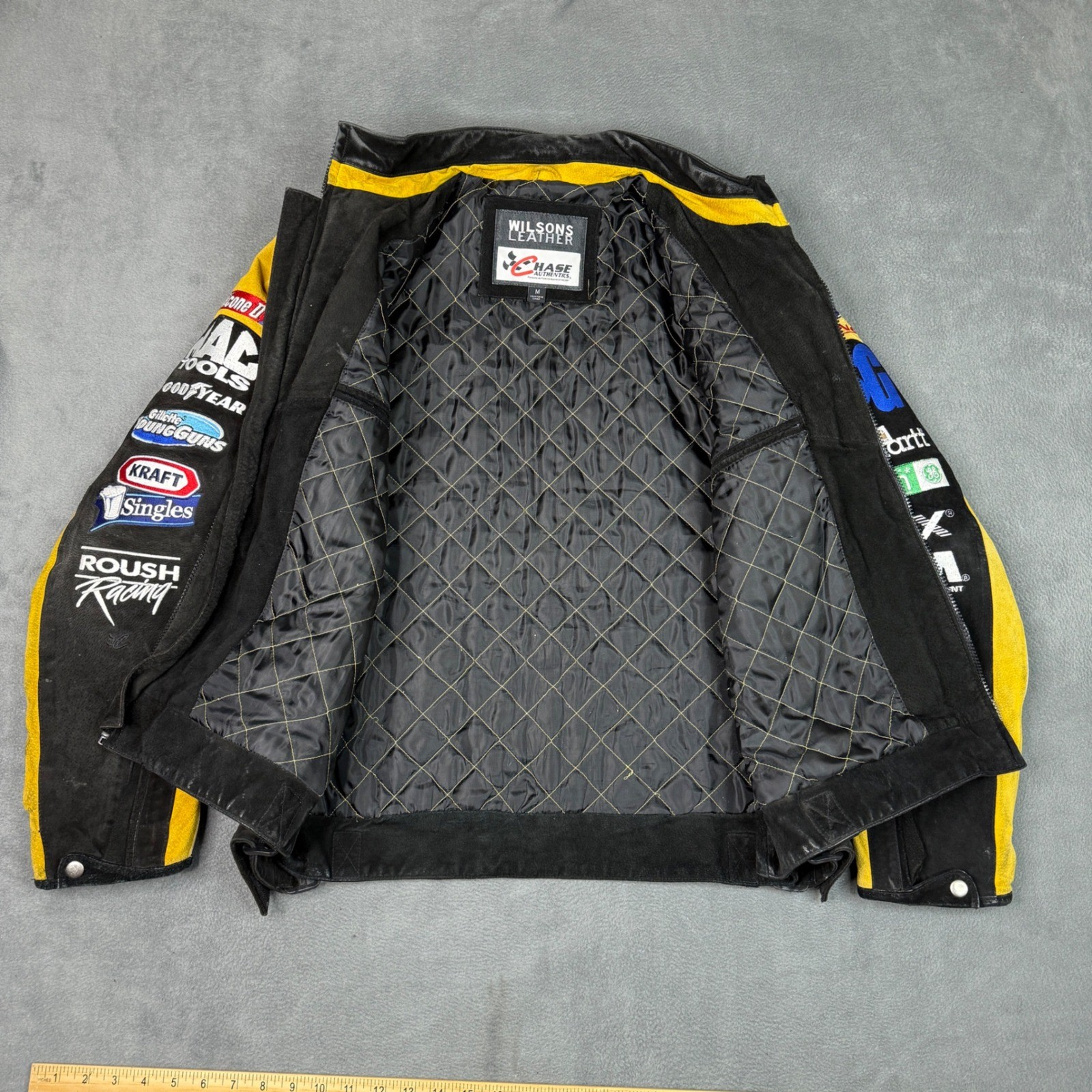 Wilsons Leather NASCAR Matt Kenseth 17 DeWalt Suede Racing Jacket Mens Medium
