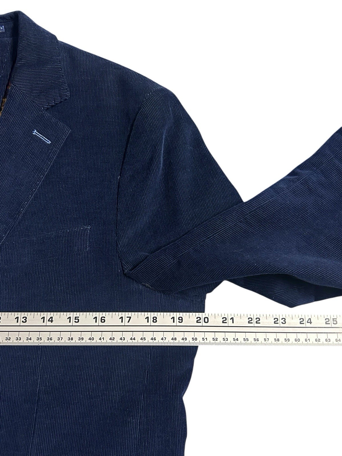 TailorByrd Blazer Mens 38 R Sports Coat Jacket Blue Two Button Corduroy Pockets