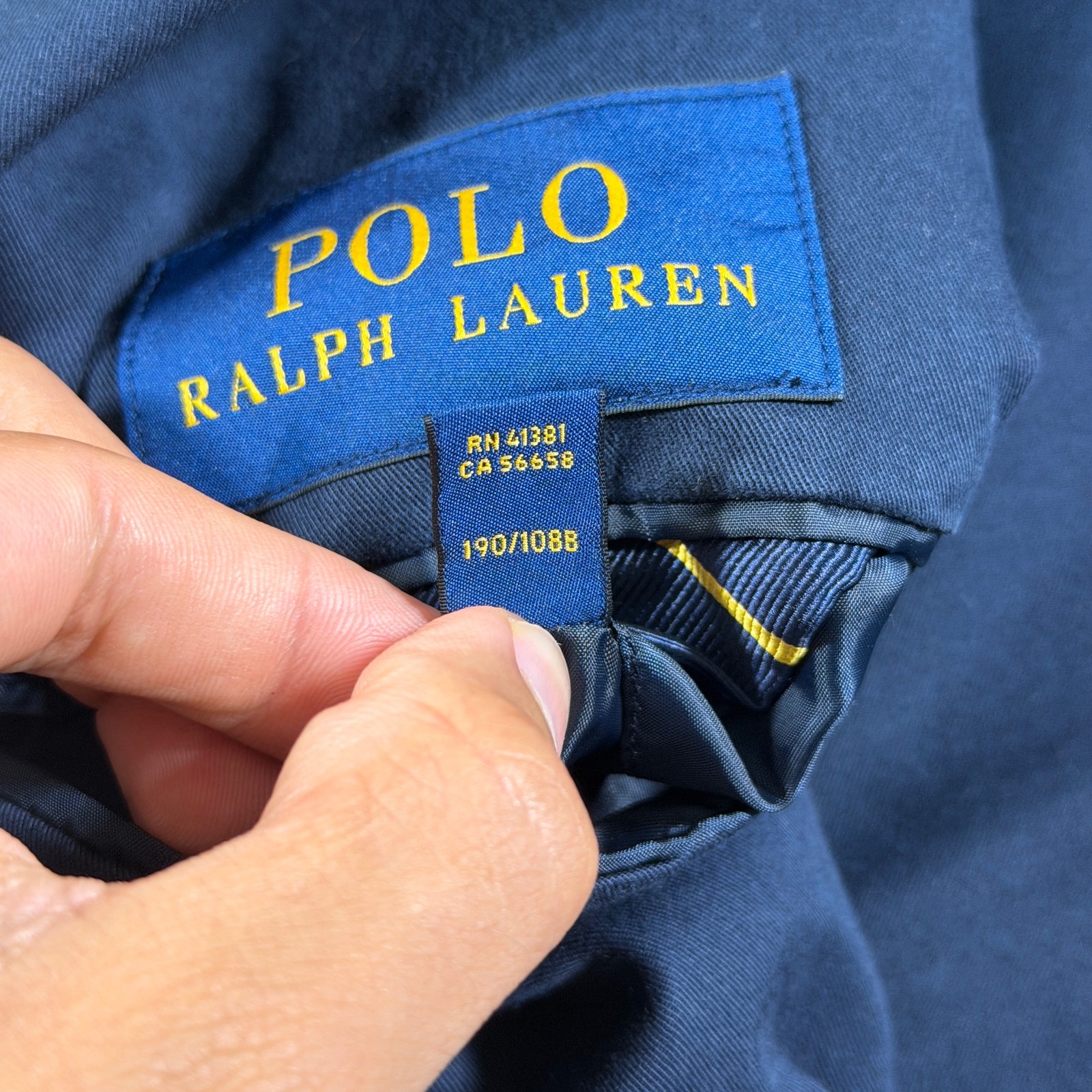 Polo Ralph Lauren Sport Coat Mens XXL Navy Two Button Notch Lapel Cotton Blazer