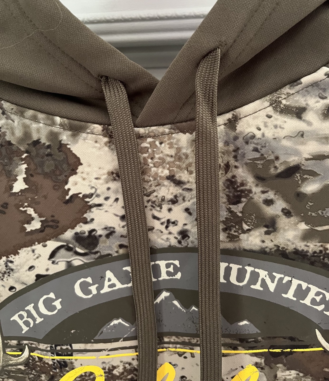 Pre-owned Cabelas Camo Hooded Pull on Fleece lined Jacket Sweatshirt Large Poly